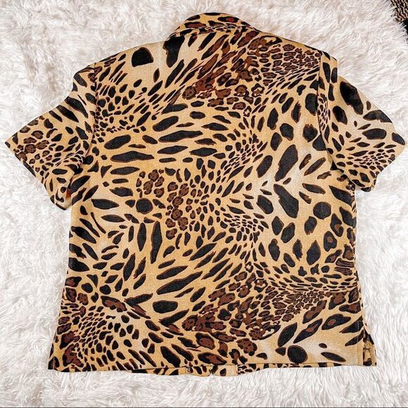 Vintage Danny & Nicole Black Two Piece Maxi Dress with Animal Print Jacket SZ 6 - Picture 8 of 16